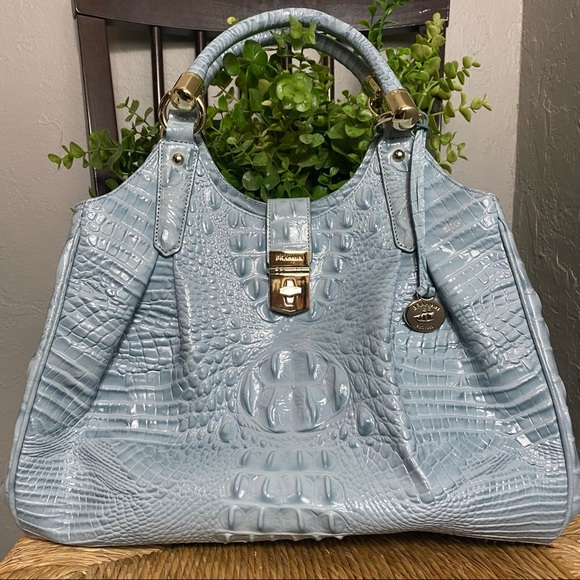 Brahmin Handbags - Brahmin Sky Melbourne Elisa Hobo blue croc handbag purse